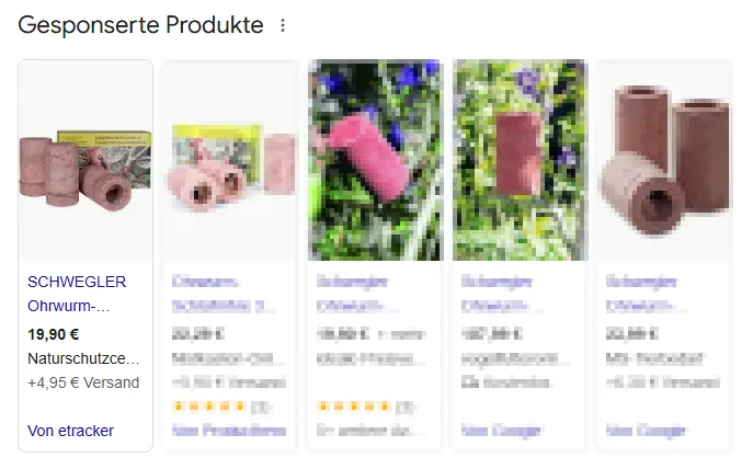 Beispiel wie deine Anzeige platziert wird, wenn du etracker einsetzt