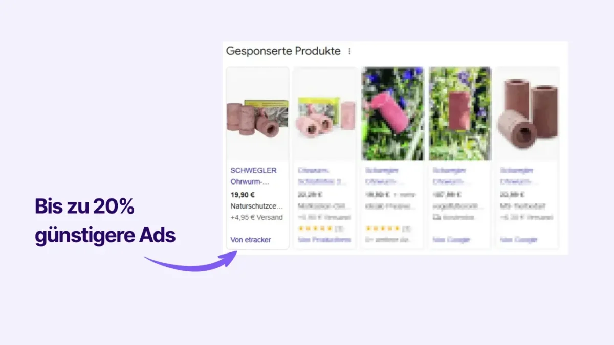 Teaser bis zu 20% günstigere Ads mit etracker